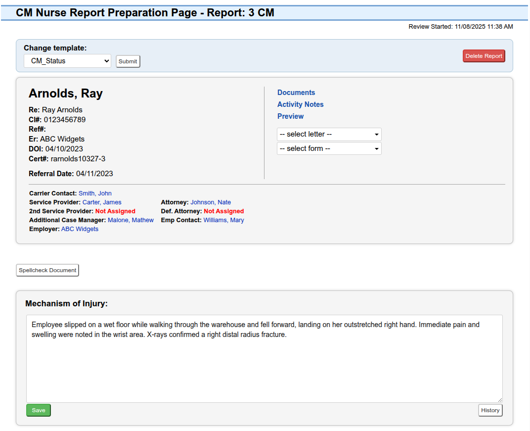 Auto-build progress/status reports by client, jurisdiction, and program rules.