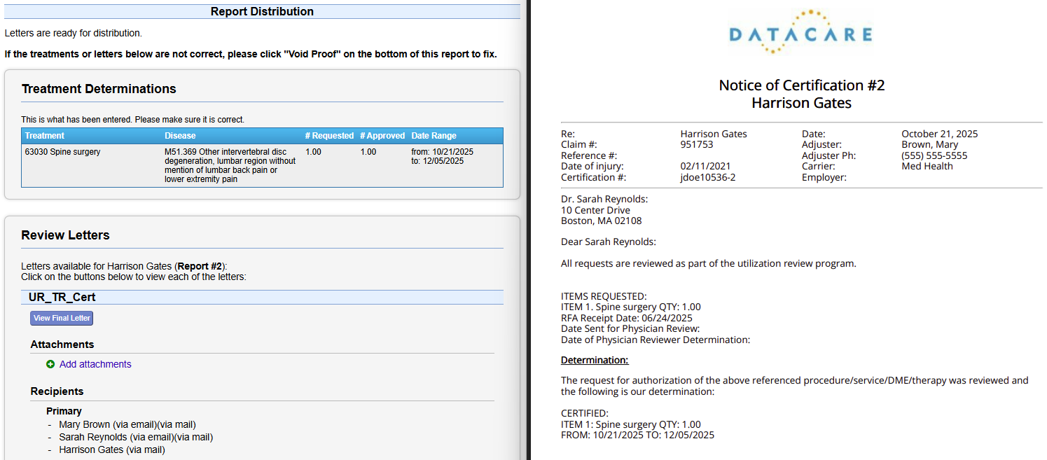 Generate, send, and track letters across the right delivery channels (fax/email/USPS).